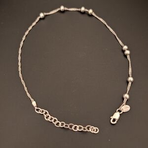 Silver 925 Beaded Ankle Bracelet